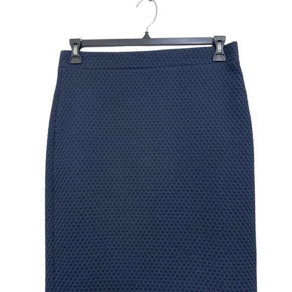 J Crew Women Navy Textured Lined Pencil Skirt SZ 6 Polyester Blend Office Wear - Picture 12 of 13